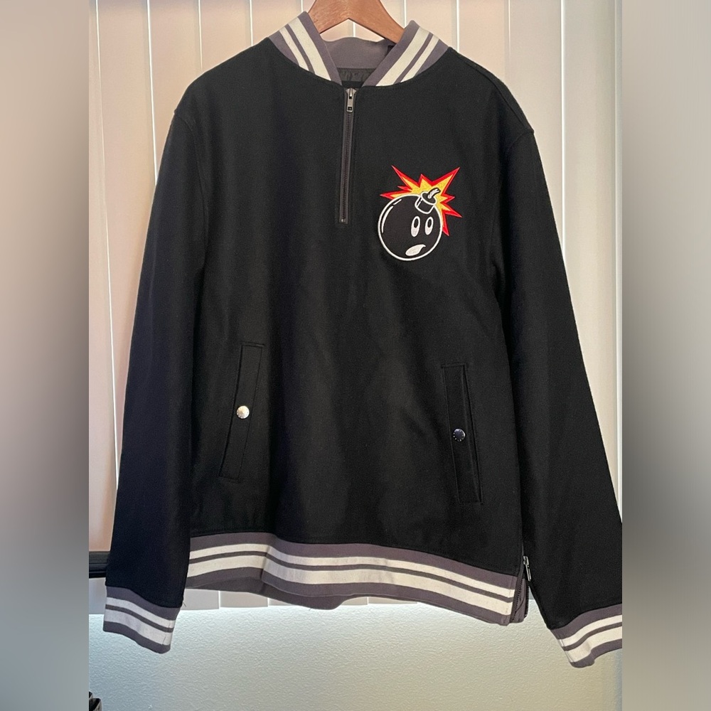 Men’s The Hundreds Adam Bomb logo pullover with 1/4 zipper Size Large